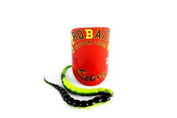 ProBaits Cobra - 7,5 cm 8 stk Gummidyr Black/UV Yellow