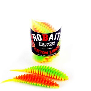 ProBaits Trout Worm v. 2.0 - 6,5 cm 8 stk Gummidyr Rainbow