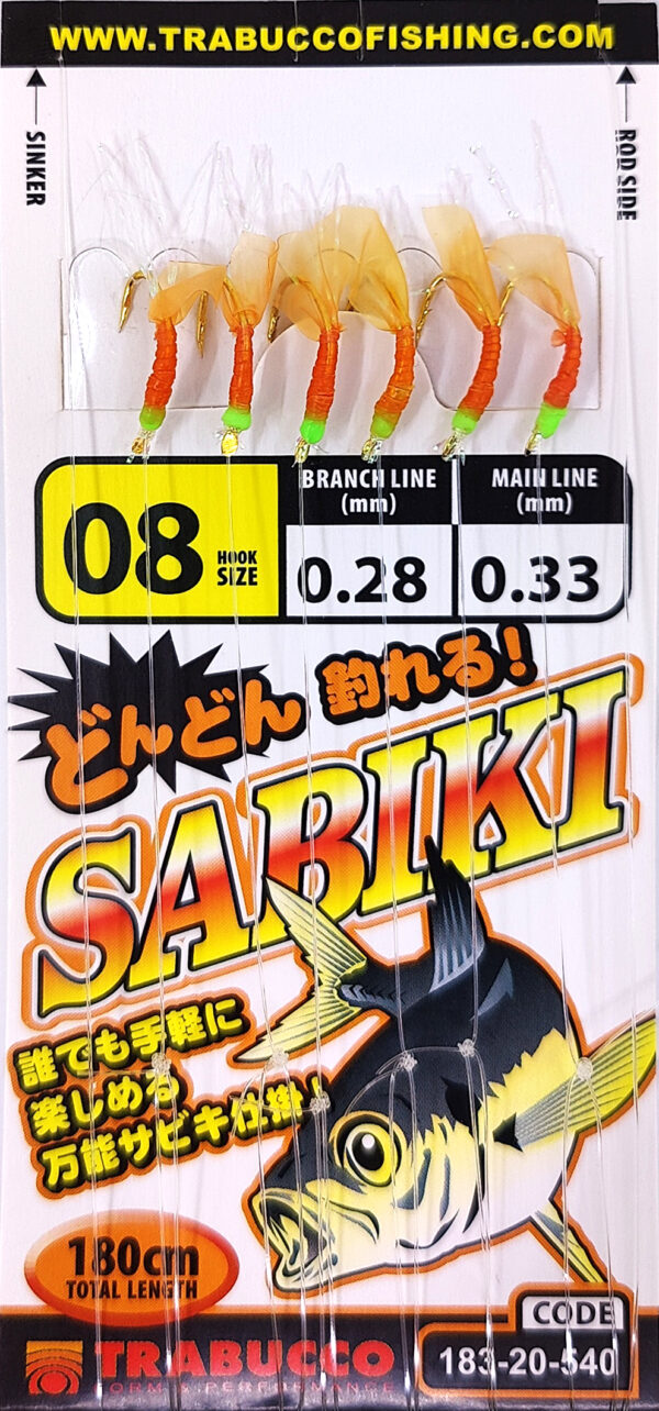 Trabucco Sabiki Rig Orange 6-kroget Forfang Size 2