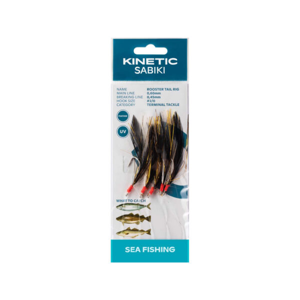 Kinetic Sabiki Rooster Tail Forfang Black/Copper Flash